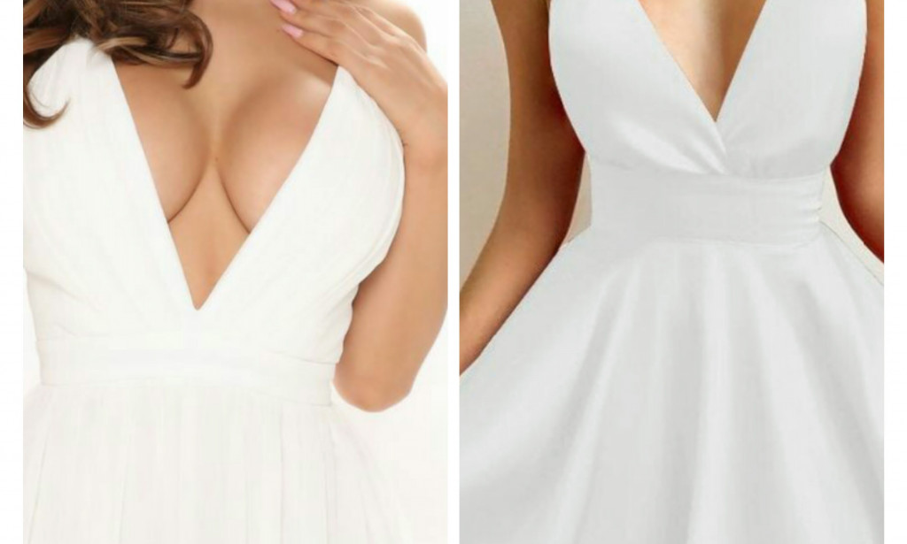 How to Style Deep V Neck sleeveless A Line Dresses Pretty