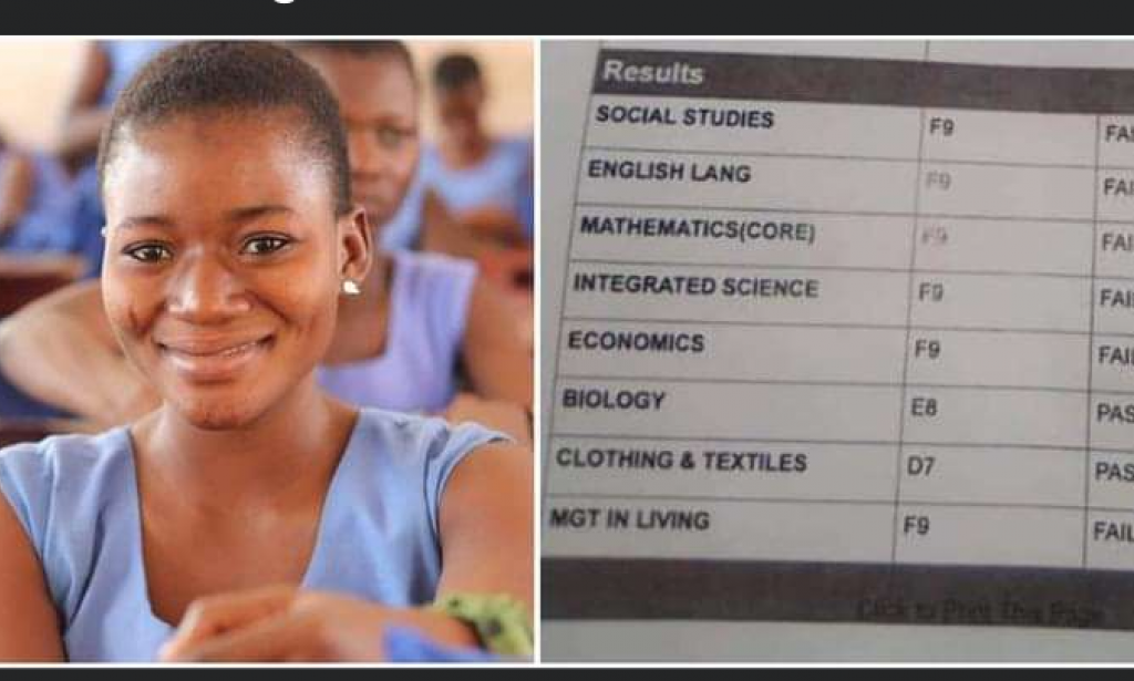 A lady got f9 parallel in waec.