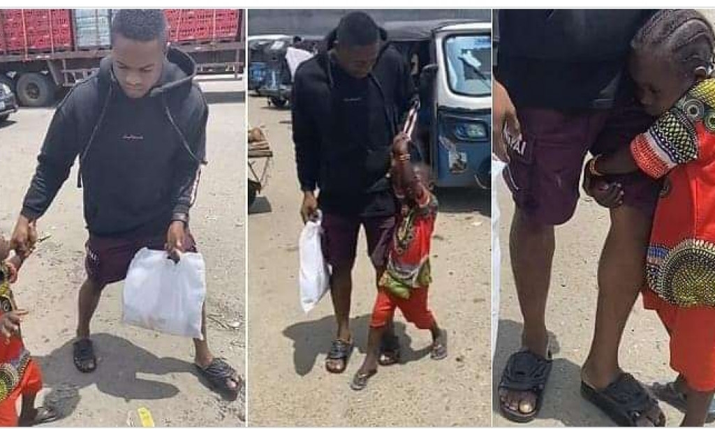 You must settle me or we stay here Little girl asking him for money