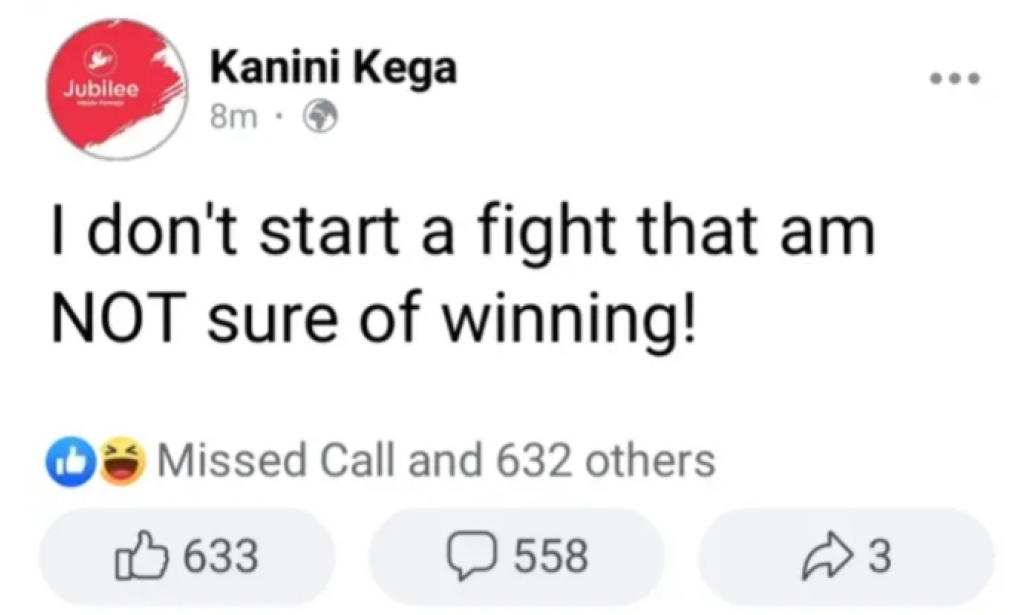 Kanini Kega takes on Kenyatta: Will he come out victorious?