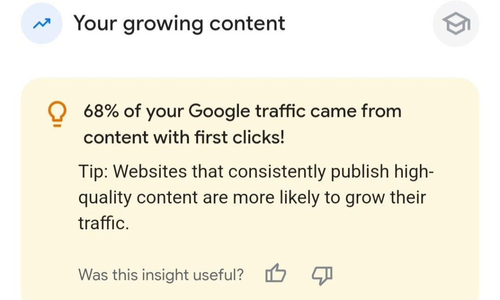 What is "First clicks" in Google search console
