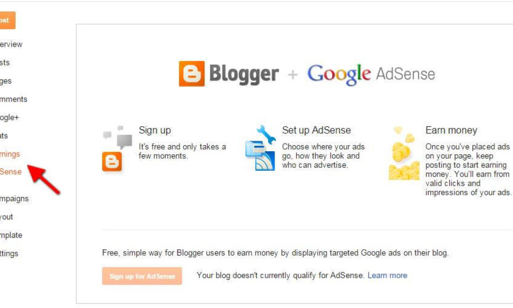 Bringing in cash from Blogger.com