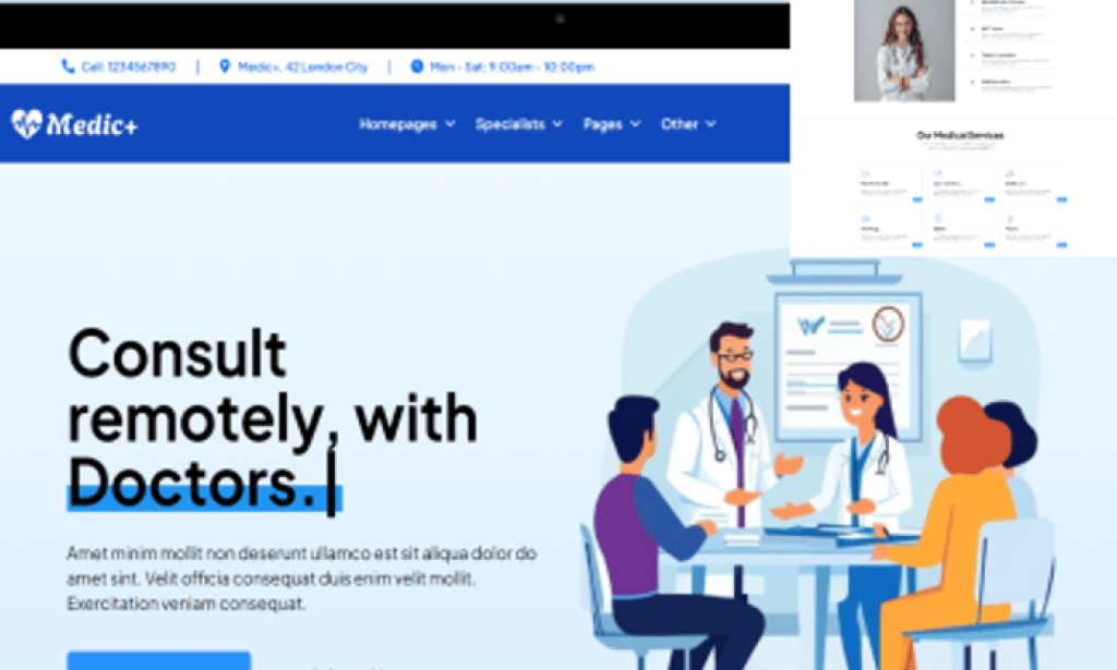 Medic+ Doctors Appointment Booking Template