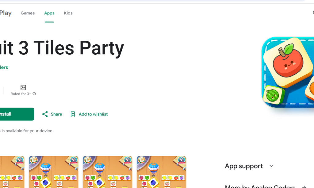 Fruit Three Tiles Party – Scam or Legit Match-Three Game?