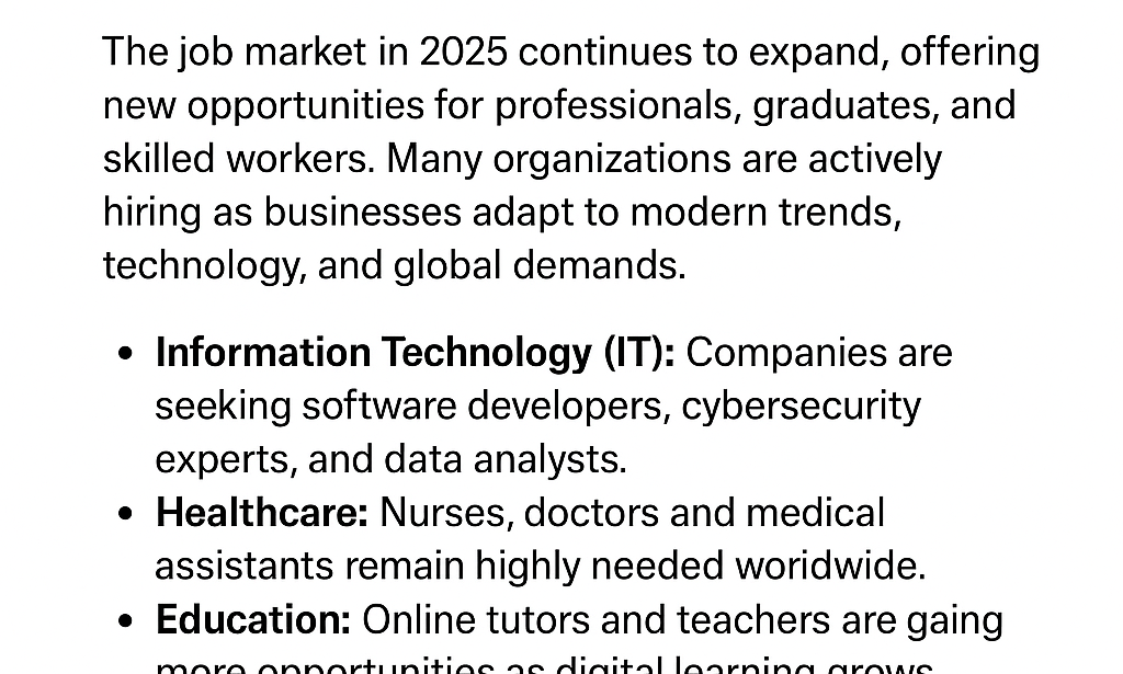 Exciting Job Opportunities for 2025
