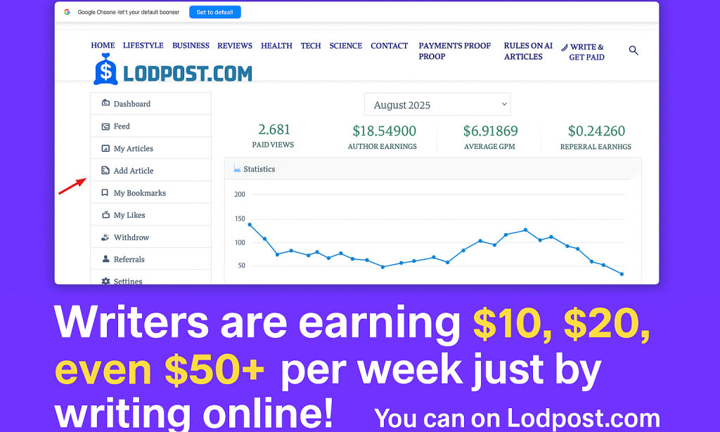 How I Started Writing and Earning on Lodpost (And You Can Too!)