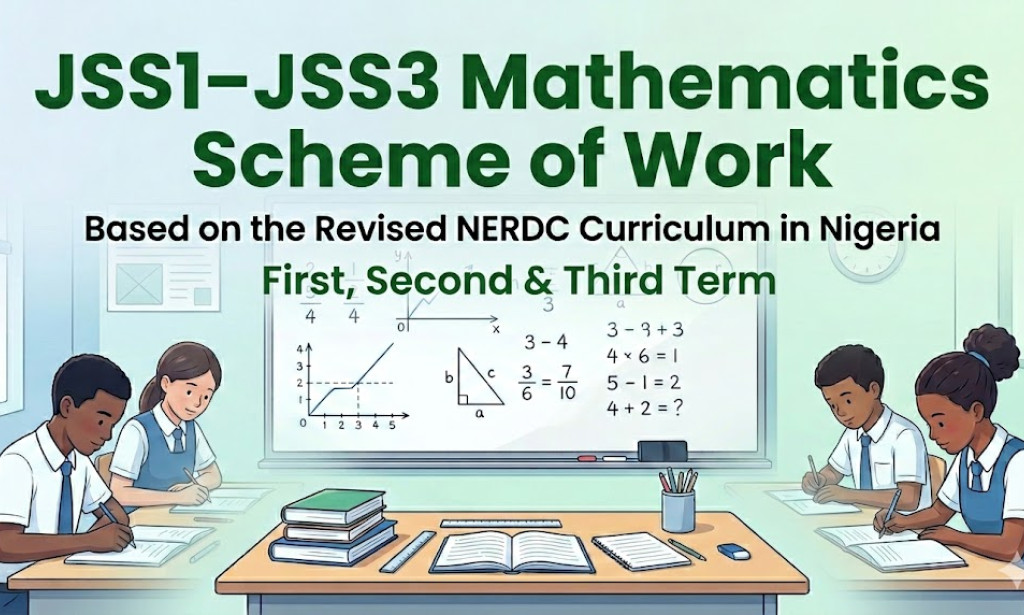 JSS1–JSS3 Mathematics Scheme of Work (First, Second & Third Term) Based on Revised NERDC Curriculum Nigeria