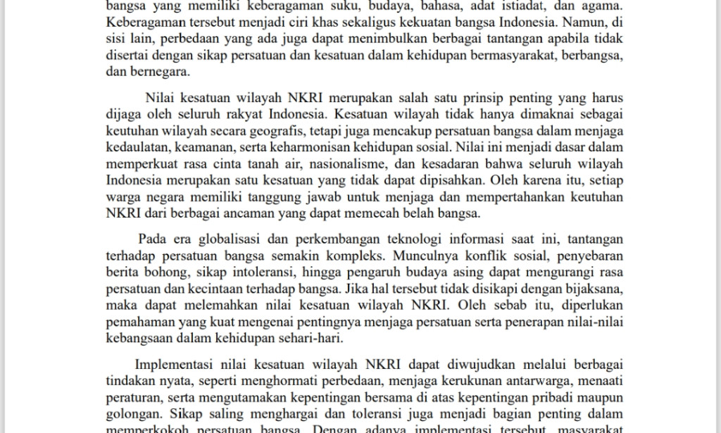 Negara kesatuan wilayah NKRI dan implementasi