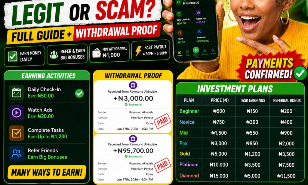 Polar Earn Nigeria Review 2026 – Real or Fake? (Withdrawal Proof Inside)