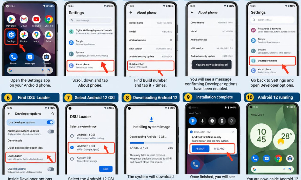 How To Install Android 12 On Any Smart Phone Without A Computer Or 'Root'