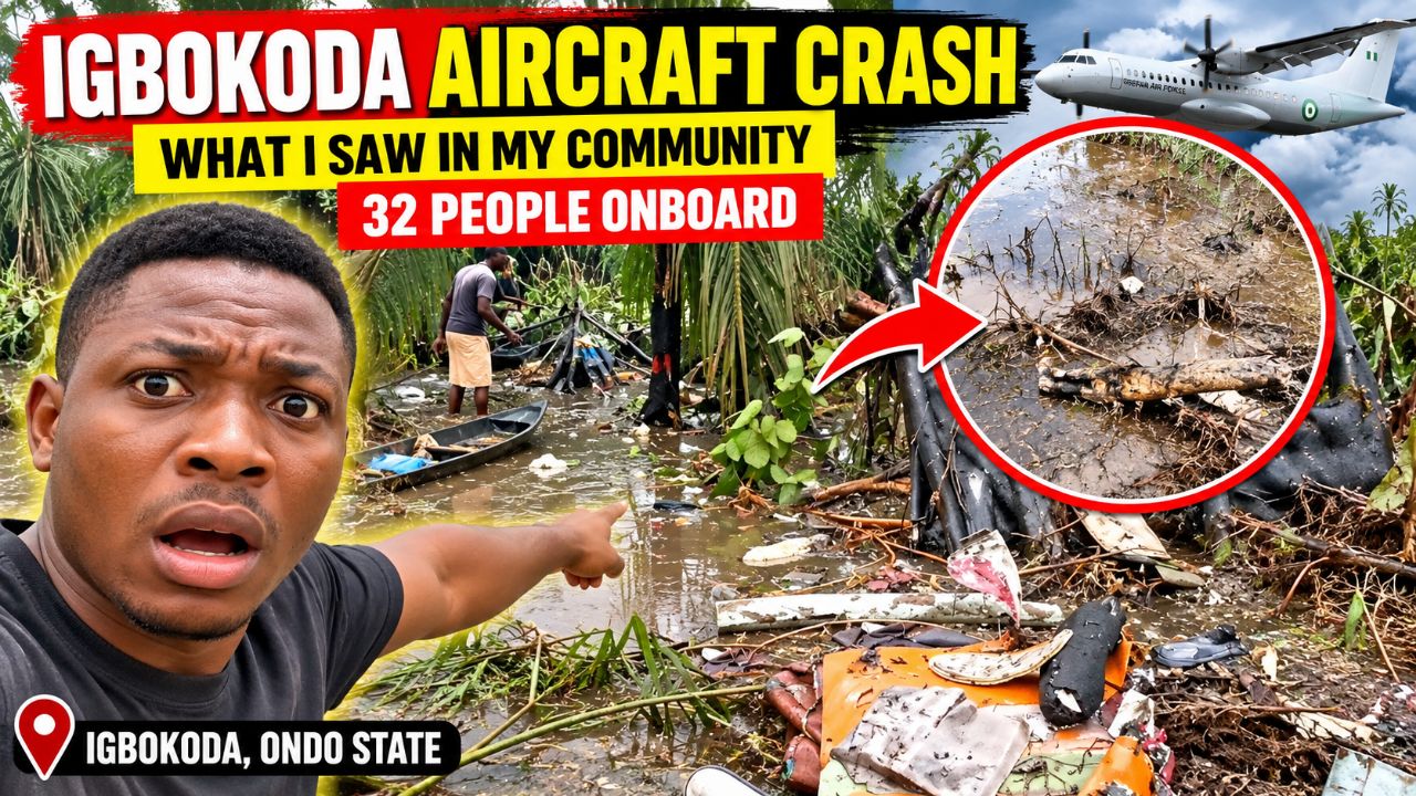 Swampy crash site in Igbokoda, Ondo State