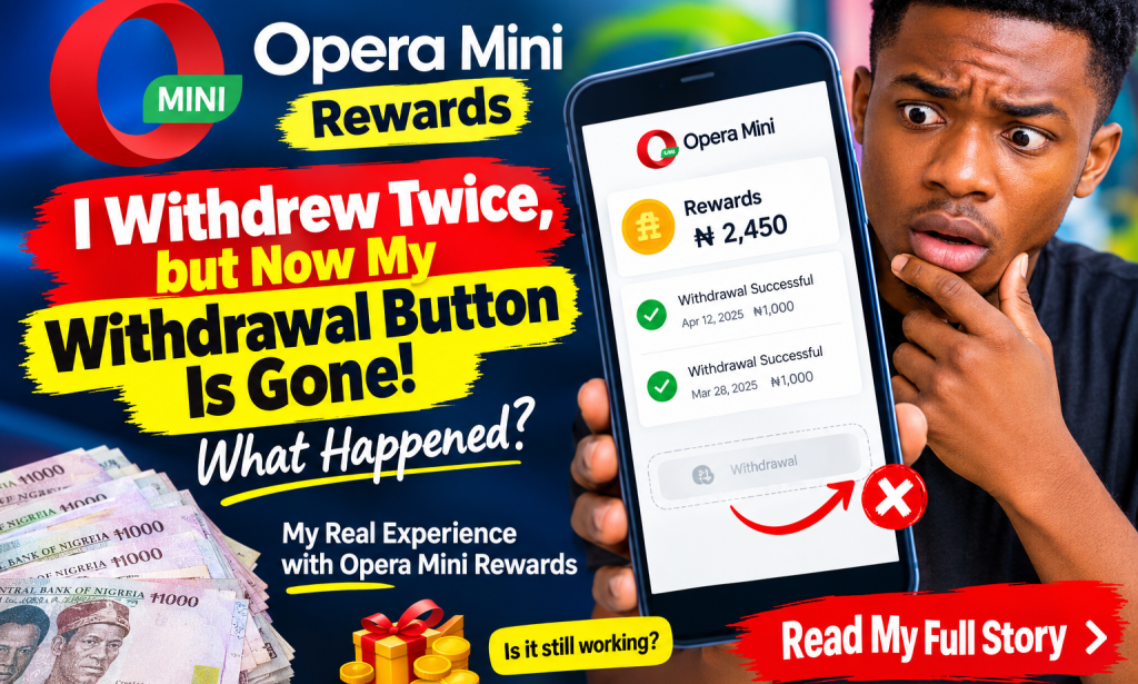 Opera Mini Rewards: I Withdrew My Money Twice, but Now the Withdrawal Button Has Disappeared!