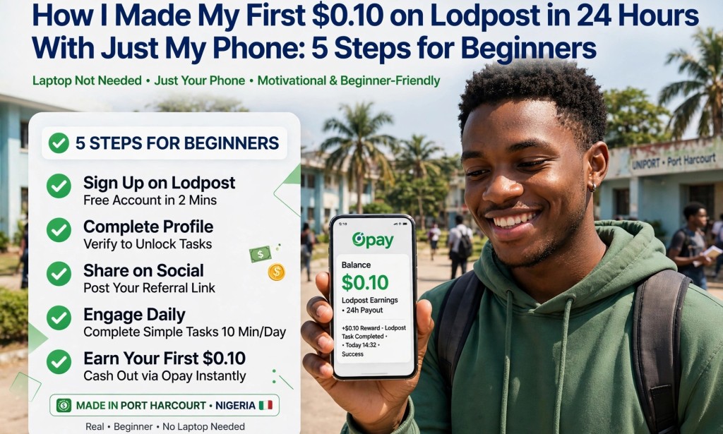 How I Made My First $0.10 on Lodpost in 24 Hours With Just My Phone: 5 Steps for Beginners