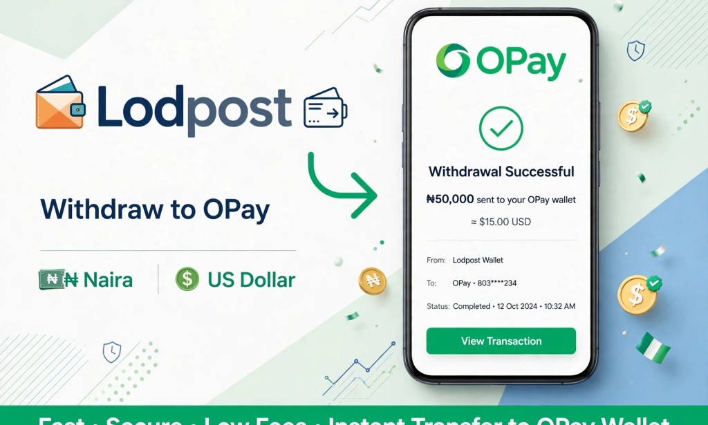 How to Withdraw Earnings from Lodpost to OPay in Nigeria