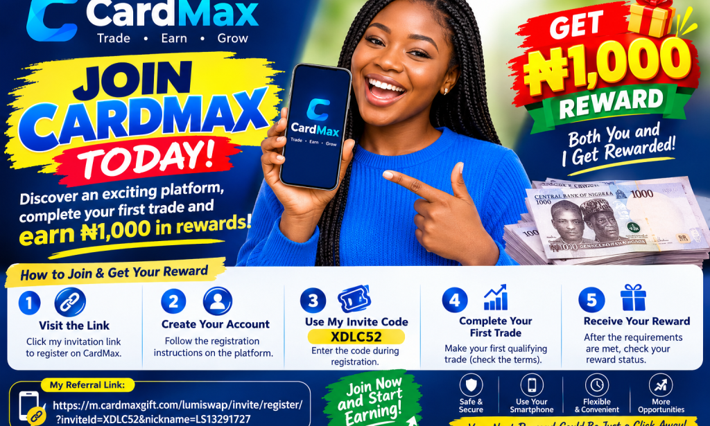 Discover CardMax: Join, Trade, and Earn ₦1,000 in Rewards!