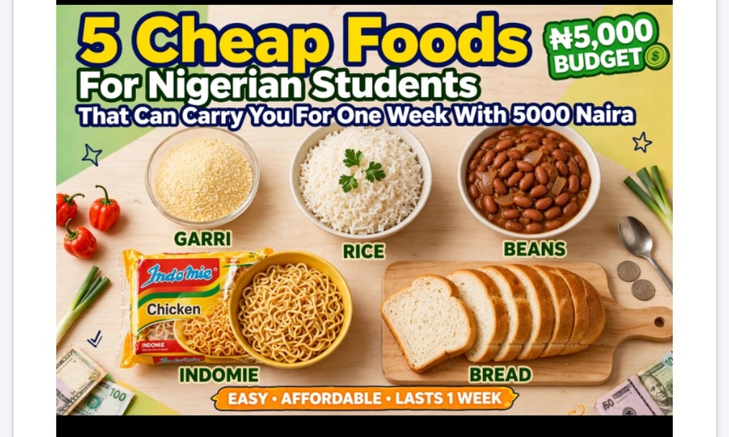 5 Cheap Foods For Nigerian Students That Can Carry You For One Week With ₦5,000