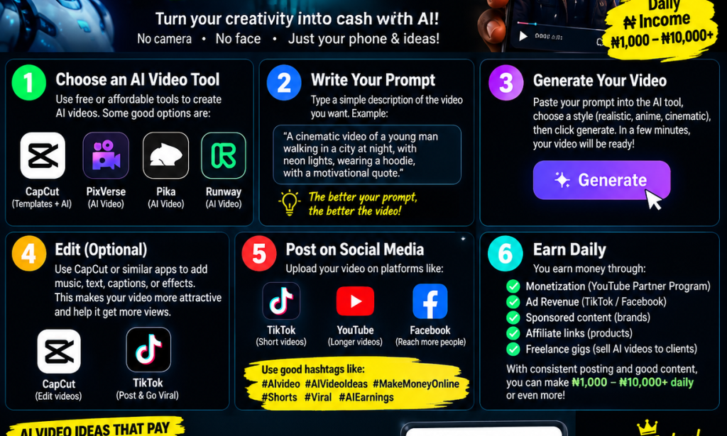 How to make AI video and earn Daily