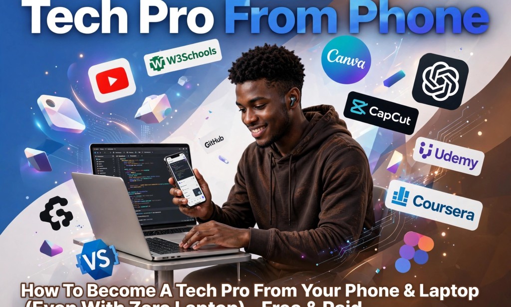 How To Become A Tech Pro From Your Phone & Laptop (Even With Zero Laptop) - Free & Paid