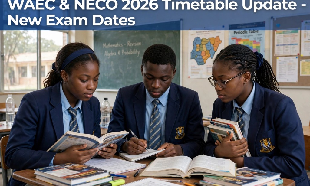 WAEC and NECO 2026 official timetable update. See new expected exam start dates, subjects lineup and important notice for all SS3 candidates.